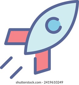 Rocket icon symbol future technology vector image. Illustration of spaceship flight rocket design image