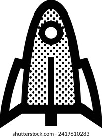 Rocket icon symbol future technology vector image. Illustration of spaceship flight rocket design image