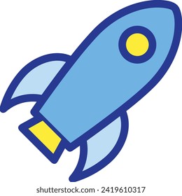 Rocket icon symbol future technology vector image. Illustration of spaceship flight rocket design image