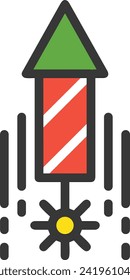 Raketensymbol für zukunftsweisende Technologie, Vektorbild. Illustration des Designbildes für Raumflugraketen