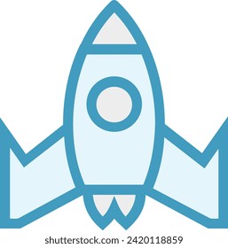 Rocket icon symbol future technology vector image. Illustration of spaceship flight rocket design image