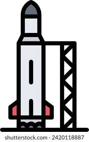 Rocket icon symbol future technology vector image. Illustration of spaceship flight rocket design image