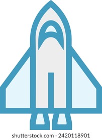 Rocket icon symbol future technology vector image. Illustration of spaceship flight rocket design image