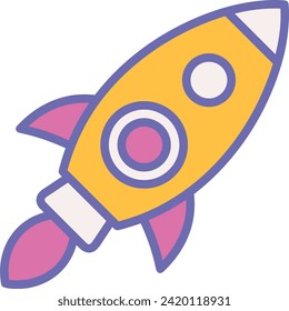 Rocket icon symbol future technology vector image. Illustration of spaceship flight rocket design image