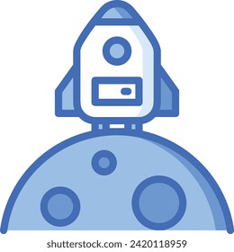 Rocket icon symbol future technology vector image. Illustration of spaceship flight rocket design image