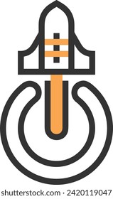 Rocket icon symbol future technology vector image. Illustration of spaceship flight rocket design image