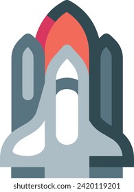 Rocket icon symbol future technology vector image. Illustration of spaceship flight rocket design image