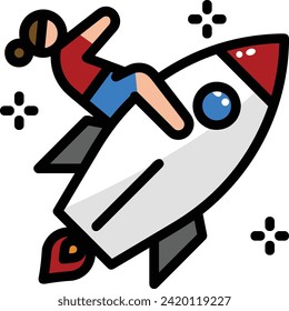 Rocket icon symbol future technology vector image. Illustration of spaceship flight rocket design image