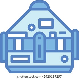 Símbolo de icono de cohete imagen vectorial de tecnología futura. Ilustración de la imagen de diseño de cohetes de vuelo de nave espacial