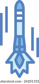 Rocket icon symbol future technology vector image. Illustration of spaceship flight rocket design image
