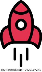 Rocket icon symbol future technology vector image. Illustration of spaceship flight rocket design image