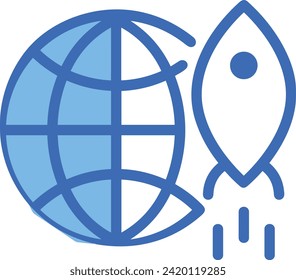 Rocket icon symbol future technology vector image. Illustration of spaceship flight rocket design image