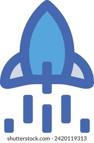 Rocket icon symbol future technology vector image. Illustration of spaceship flight rocket design image
