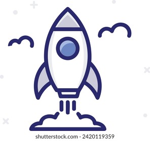Rocket icon symbol future technology vector image. Illustration of spaceship flight rocket design image