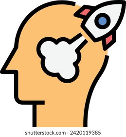 Rocket icon symbol future technology vector image. Illustration of spaceship flight rocket design image