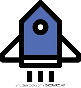 Rocket icon symbol future technology vector image. Illustration of spaceship flight rocket design image