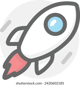 Rocket icon symbol future technology vector image. Illustration of spaceship flight rocket design image
