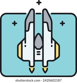 Rocket icon symbol future technology vector image. Illustration of spaceship flight rocket design image