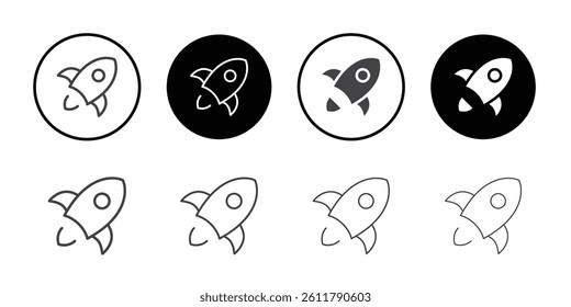 Rocket icon Symbol line set
