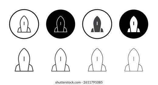 Rocket icon Symbol line set