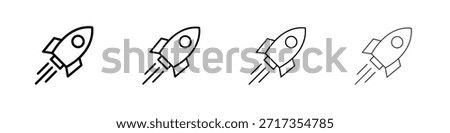 Rocket icon symbol pictogram set