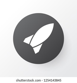 Rocket icon symbol. Premium quality isolated missile element in trendy style.