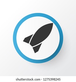 Rocket icon symbol. Premium quality isolated missile element in trendy style.