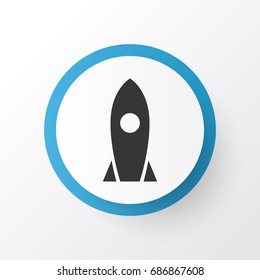 Rocket Icon Symbol. Premium Quality Isolated Spaceship Element In Trendy Style.