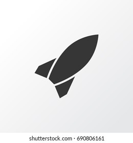 Rocket Icon Symbol. Premium Quality Isolated Missile Element In Trendy Style.