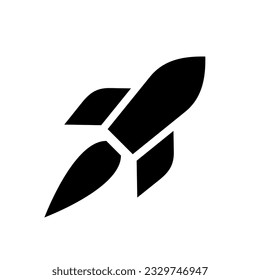 Rocket icon. Symbol of speed, flight or start. Attribute of space or force.