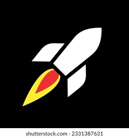 Rocket icon. Symbol of speed, flight or start. Attribute of space or force.