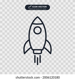plantilla de símbolo de icono de cohete para el logotipo de colección de diseño gráfico y web ilustración vectorial