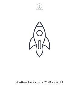 Rocket Icon symbol vector illustration isolated on white background