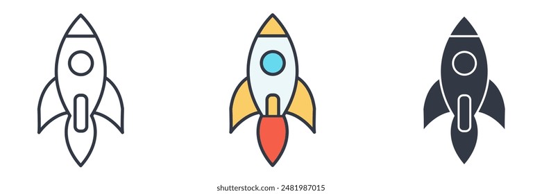 Rocket Icon symbol vector illustration isolated on white background