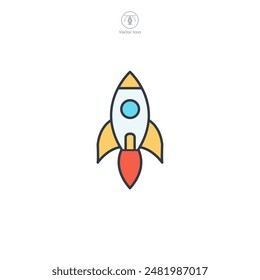 Rocket Icon symbol vector illustration isolated on white background