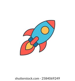 Rocket icon symbol vector illustration isolated on white background
