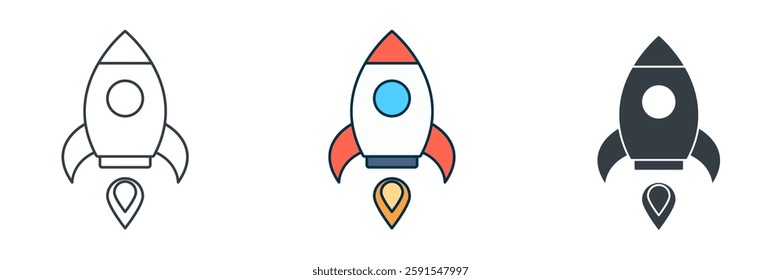 Rocket icon symbol vector illustration isolated on white background