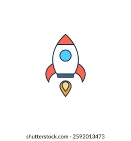 Rocket icon symbol vector illustration isolated on white background