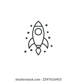 Rocket icon symbol vector illustration isolated on white background
