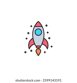 Rocket icon symbol vector illustration isolated on white background