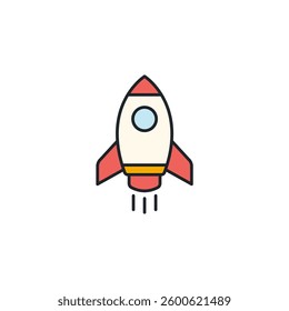Rocket icon symbol vector illustration isolated on white background