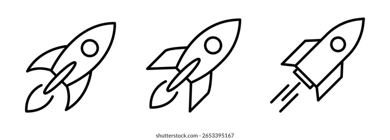 Rocket icon symbol vector illustration. rocket launch icon.