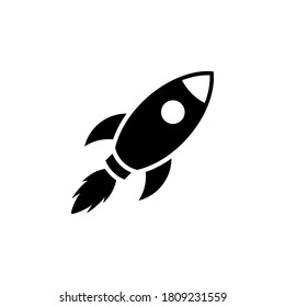 Símbolo de icono de cohete vector aislado en fondo blanco
