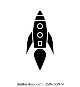Rocket icon symbol vector on white background