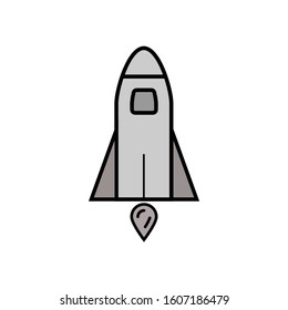 Rocket icon symbol vector on white background.