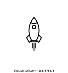 Rocket icon symbol vector on white background