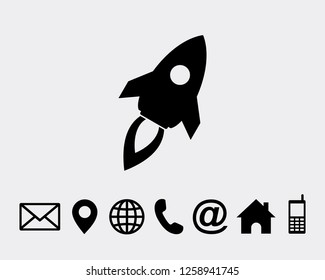 rocket icon symbol vector for web