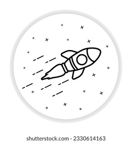 Plantilla de icono de cohete Ilustración del vector