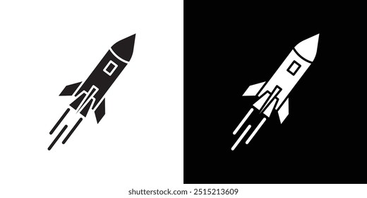 Rocket icon Thin line flat illustration