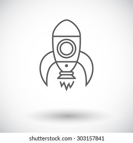 Rocket icon. Thin line flat vector related icon for web and mobile applications. It can be used as - logo, pictogram, icon, infographic element. Vector Illustration. 
